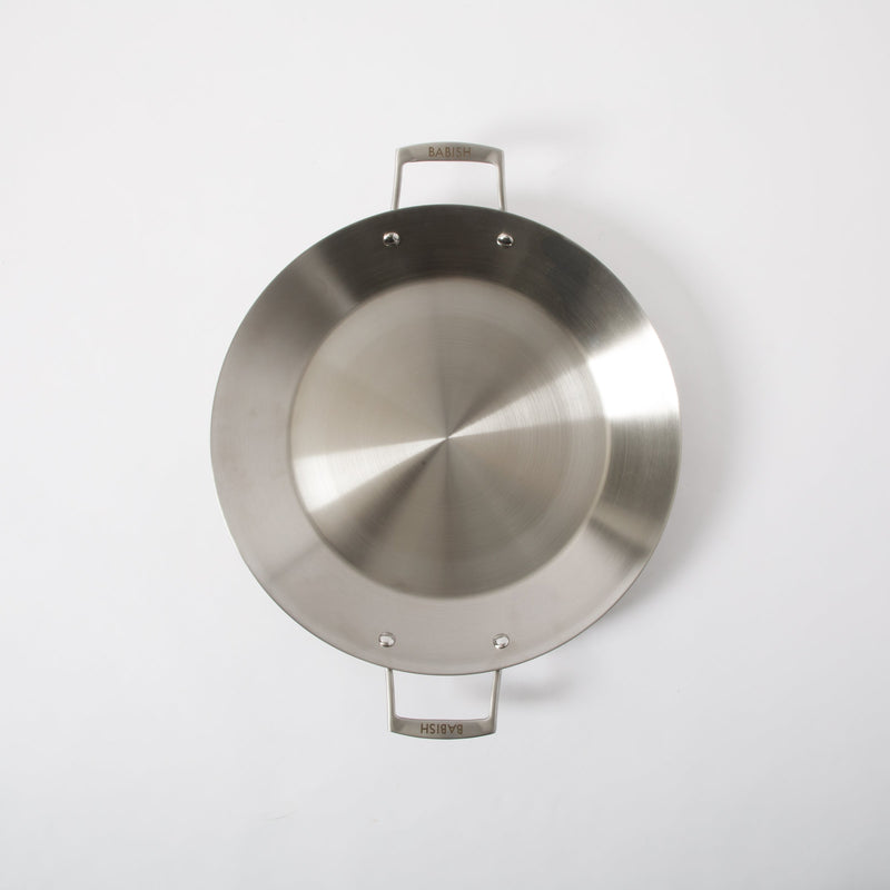 Babish 13" Stainless Steel Triply Paella Pan - Color Sleeve w/ Remailer