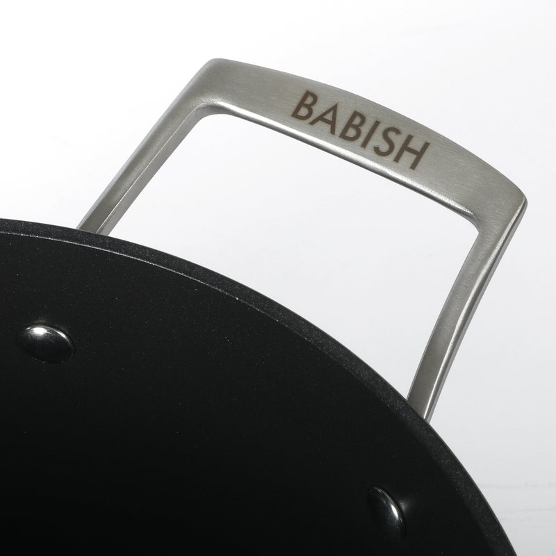 Babish 10pc Forged Aluminum Cookware Set - TI Plasma Nonstick Int - Induction Base - Cast Handles - Forged Al - GBX w/ Remailer