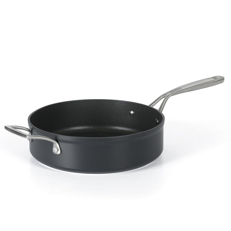 Babish 10pc Forged Aluminum Cookware Set - TI Plasma Nonstick Int - Induction Base - Cast Handles - Forged Al - GBX w/ Remailer