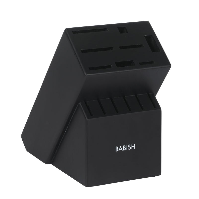 Babish 15pc Cutlery Set w/ Black Rubber Wood Block - Stainless Steel - GBX w/ Remailer
