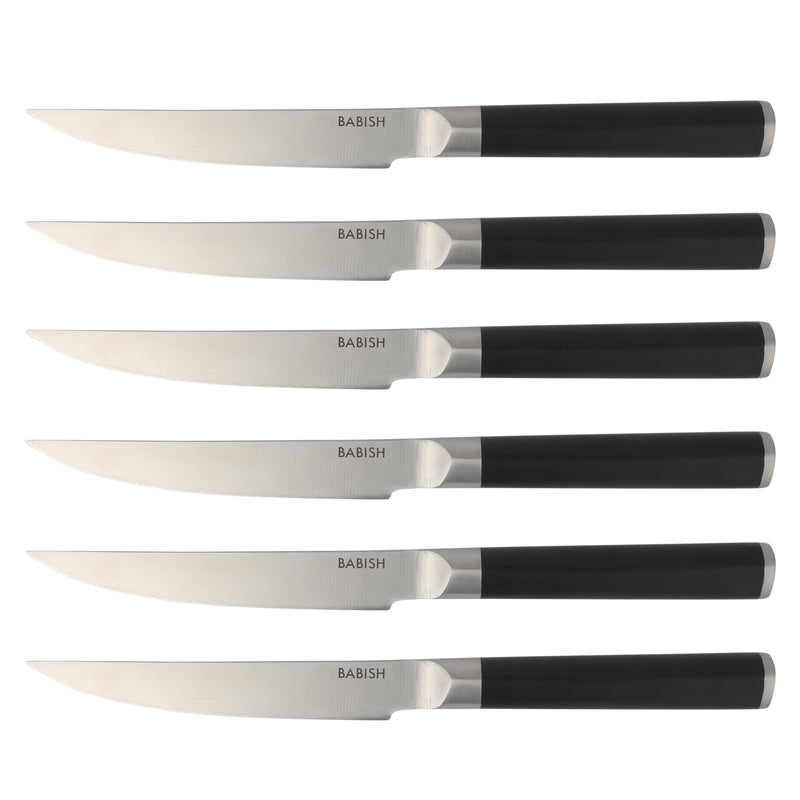 Babish 15pc Cutlery Set w/ Black Rubber Wood Block - Stainless Steel - GBX w/ Remailer