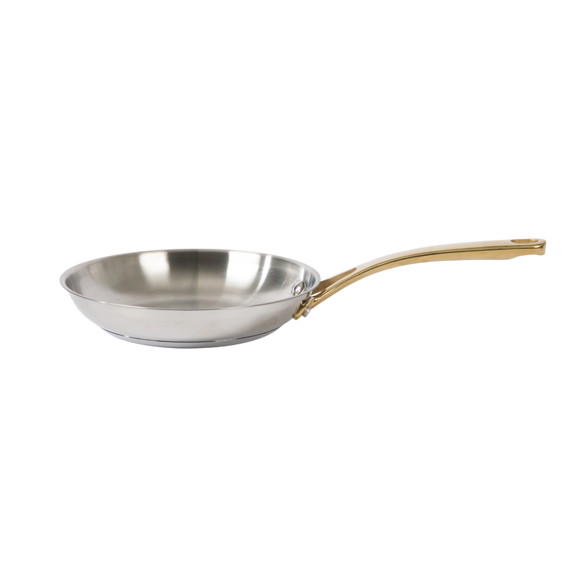 Martha Stewart Castelle 12" Stainless Steel Frying Pan - Satin Interior & Polished Exterior - Stainless Steel Handle - Color Sleeve