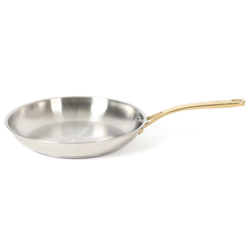 Martha Stewart Castelle 12" Stainless Steel Frying Pan - Satin Interior & Polished Exterior - Stainless Steel Handle - Color Sleeve