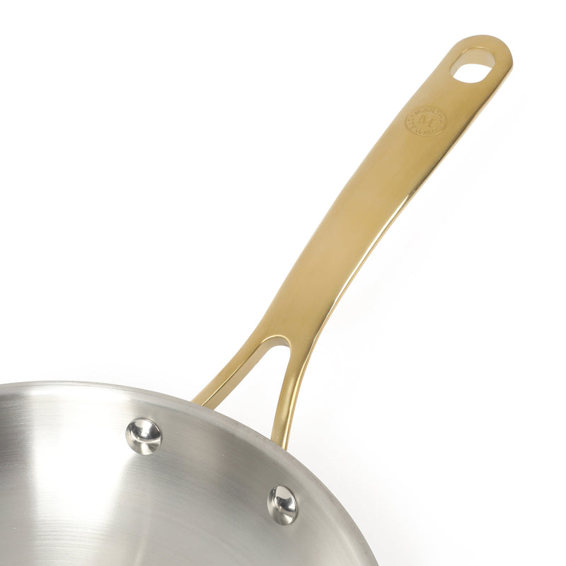 Martha Stewart Castelle 12" Stainless Steel Frying Pan - Satin Interior & Polished Exterior - Stainless Steel Handle - Color Sleeve