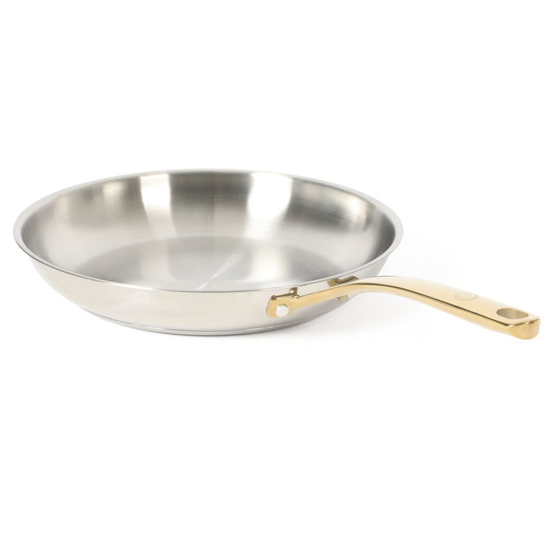 Martha Stewart Castelle 12" Stainless Steel Frying Pan - Satin Interior & Polished Exterior - Stainless Steel Handle - Color Sleeve