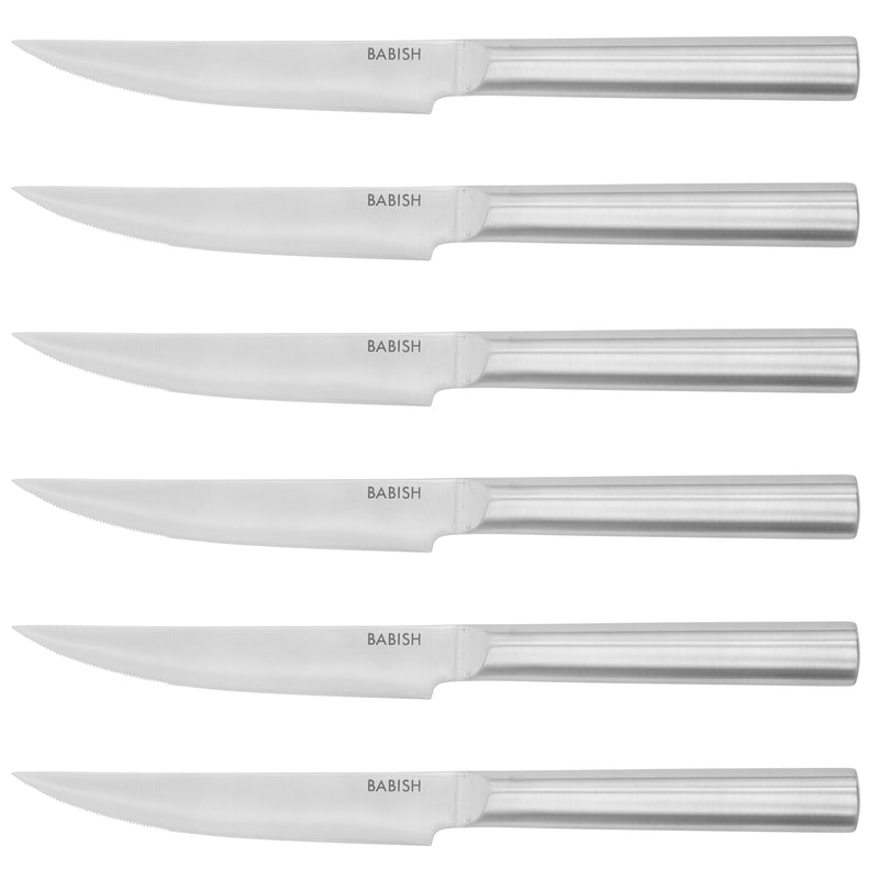 Babish 15 pc German Steel Cutlery Set w/ Black Rubber Wood Block - Gift Box w/ Remailer