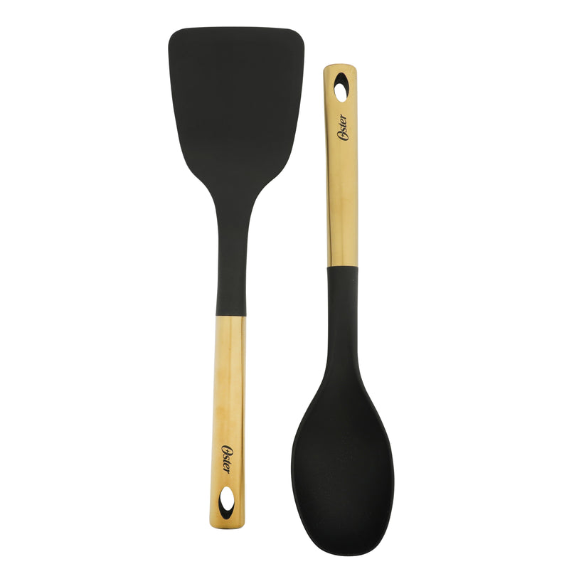Oster Davinelle 12pc Stainless Steel Cookware Set w/ Kitchen Tools - Gold PVD Handle - Gift Box