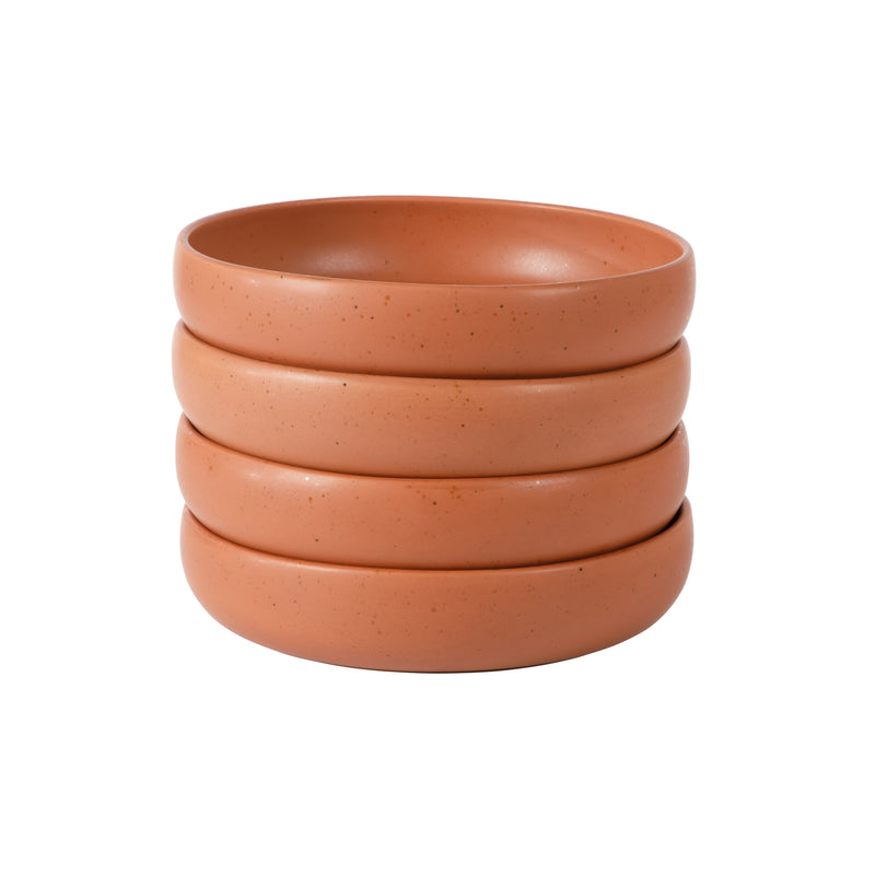 Bloomhouse Corsica Clay 4pc 9" Dinner Bowl Set - Reactive Glaze - Stoneware - Gift Box w/ Remailer: Burnt Apricot&nbsp; / Prosecco Blush / Sea Salt