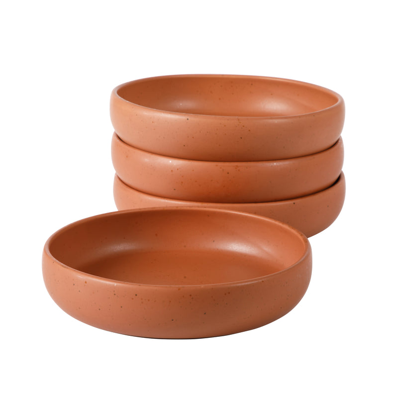 Bloomhouse Corsica Clay 4pc 9" Dinner Bowl Set - Reactive Glaze - Stoneware - Gift Box w/ Remailer: Burnt Apricot&nbsp; / Prosecco Blush / Sea Salt