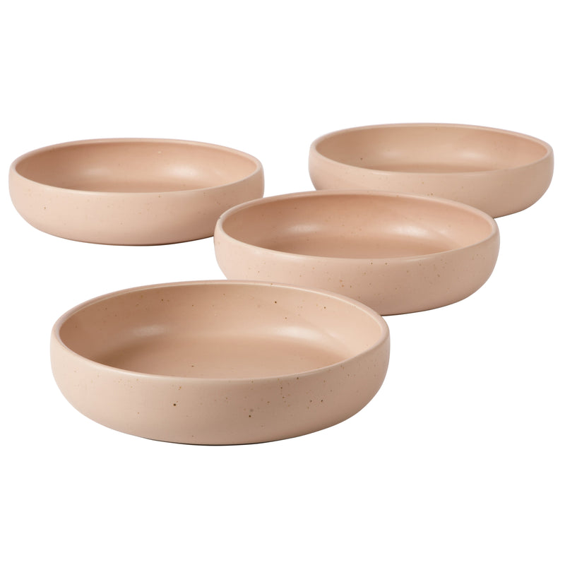 Bloomhouse Corsica Clay 4pc 9" Dinner Bowl Set - Reactive Glaze - Stoneware - Gift Box w/ Remailer: Burnt Apricot&nbsp; / Prosecco Blush / Sea Salt