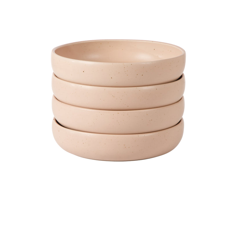 Bloomhouse Corsica Clay 4pc 9" Dinner Bowl Set - Reactive Glaze - Stoneware - Gift Box w/ Remailer: Burnt Apricot&nbsp; / Prosecco Blush / Sea Salt