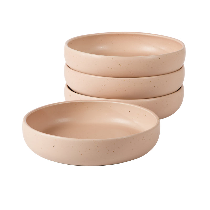 Bloomhouse Corsica Clay 4pc 9" Dinner Bowl Set - Reactive Glaze - Stoneware - Gift Box w/ Remailer: Burnt Apricot&nbsp; / Prosecco Blush / Sea Salt