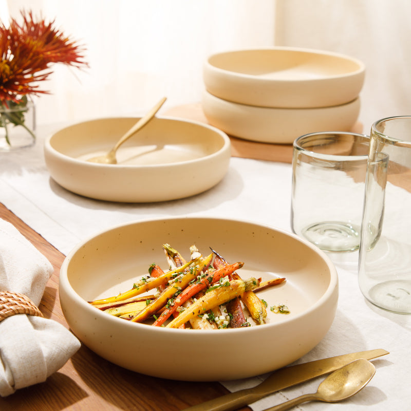 Bloomhouse Corsica Clay 4pc 9" Dinner Bowl Set - Reactive Glaze - Stoneware - Gift Box w/ Remailer