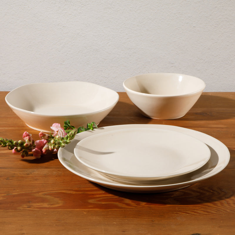 Bloomhouse Montecito Breeze 16pc Double Bowl Dinnerware Set - Reactive Glaze - Stoneware - Gift Box w/ Remailer