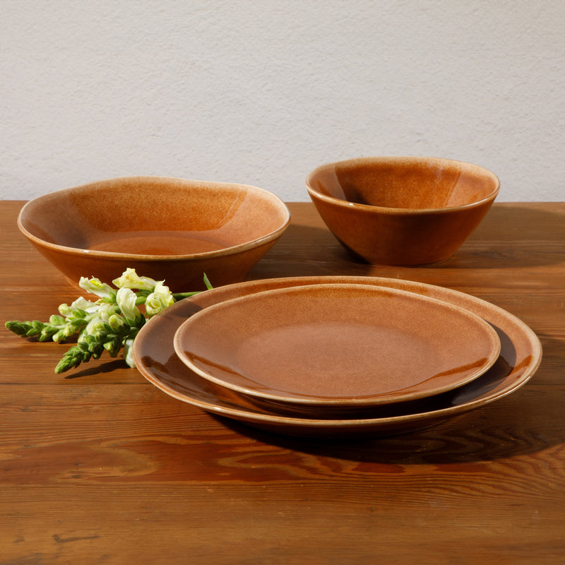 Bloomhouse Montecito Breeze 16pc Double Bowl Dinnerware Set - Reactive Glaze - Stoneware - Gift Box w/ Remailer