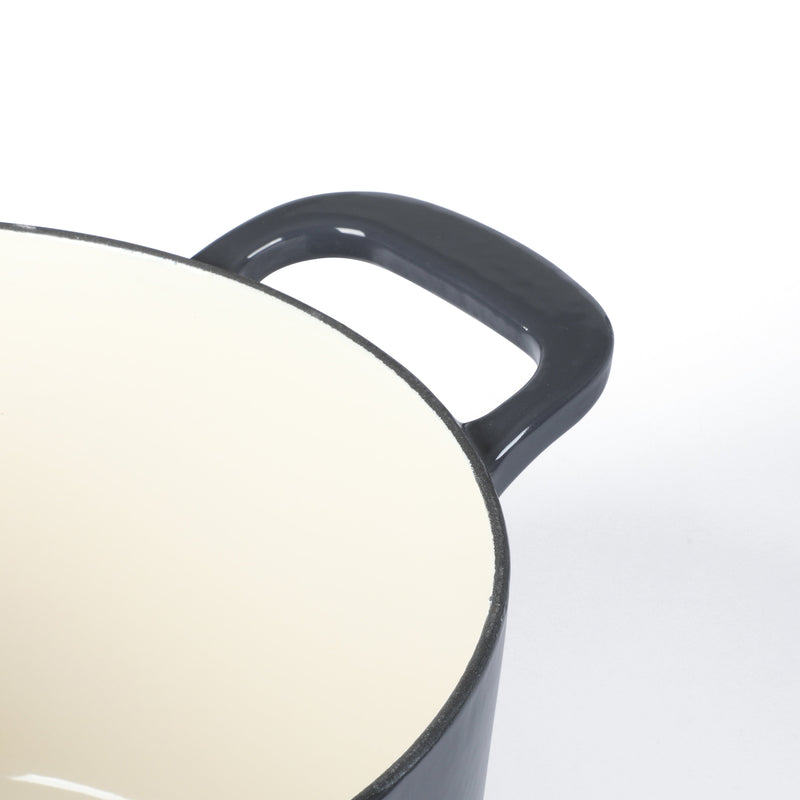Martha Stewart Gatwick 4qt Enamel Cast Iron Dutch Oven w/ Lid - Warehouse Remailer (Black / Grey)