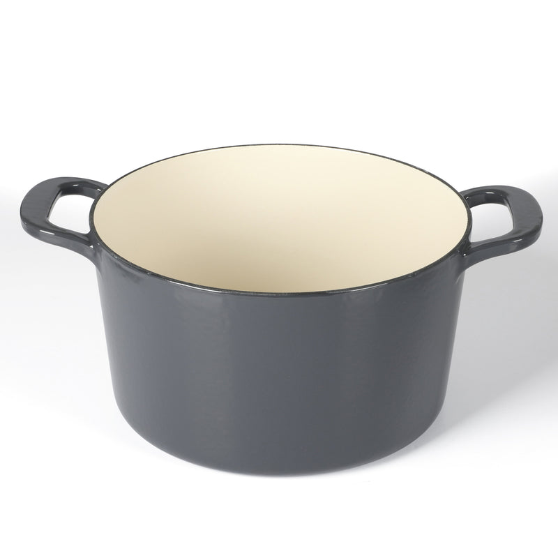 Martha Stewart Gatwick 4qt Enamel Cast Iron Dutch Oven w/ Lid - Warehouse Remailer (Black / Grey)
