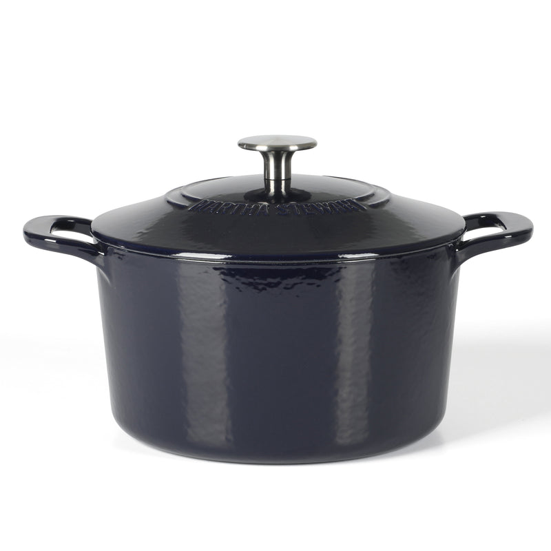 Martha Stewart Gatwick 4qt Enamel Cast Iron Dutch Oven w/ Lid - Warehouse Remailer (Black / Grey)