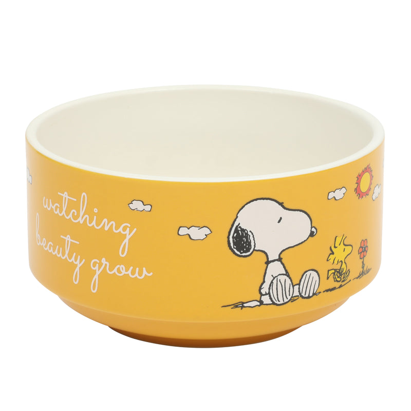 Peanuts Snoopy's Garden Patch 6pc 5.5" Stackable Bowl Set - Asst Designs - Round - Decorated - Stoneware - Gift Box w/ RM