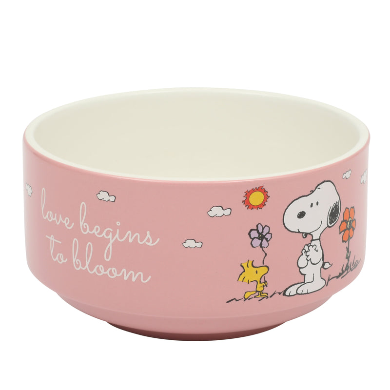 Peanuts Snoopy's Garden Patch 6pc 5.5" Stackable Bowl Set - Asst Designs - Round - Decorated - Stoneware - Gift Box w/ RM
