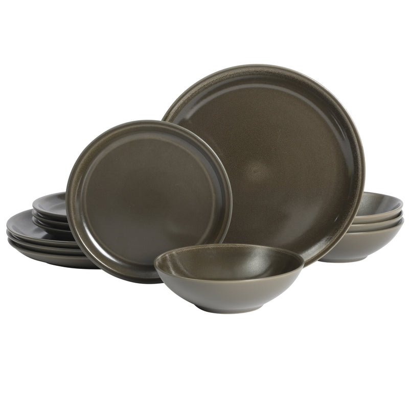 Gibson Elite Lakecrest 12pc Stoneware Dinnerware Set - Factory Remailer