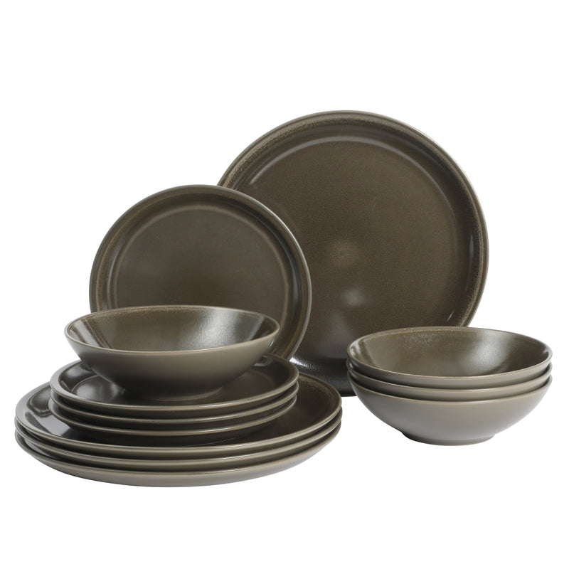 Gibson Elite Lakecrest 12pc Stoneware Dinnerware Set - Factory Remailer