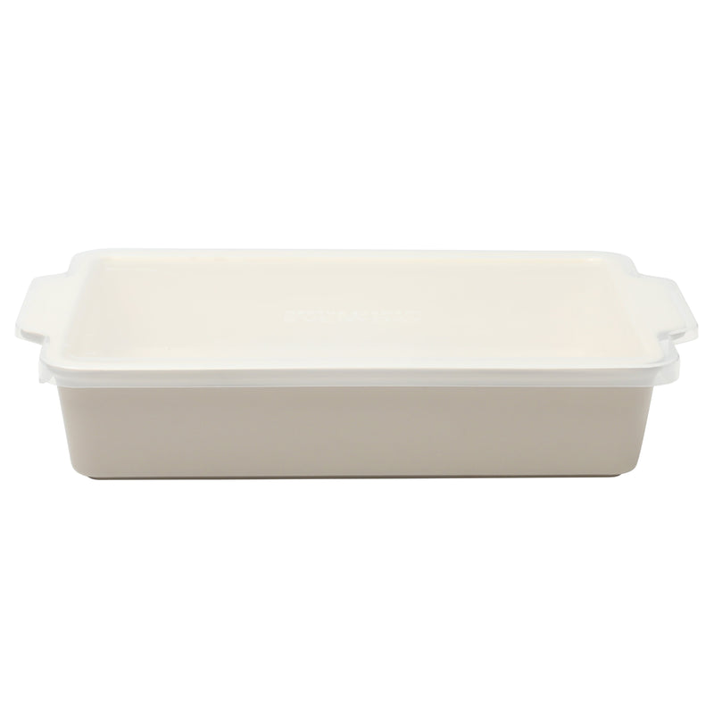Martha Stewart Everyday Tilden 9" x 13" Baker w/ PP Lid - Two-Tone - Rectangle - Solid Color - Stoneware - Color Sleeve W/ Rm