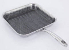 Oster Platinum Modessa 11" Tri-Ply Stainless Steel Grill Pan - Etching Nonstick Interior - Square - Color Sleeve