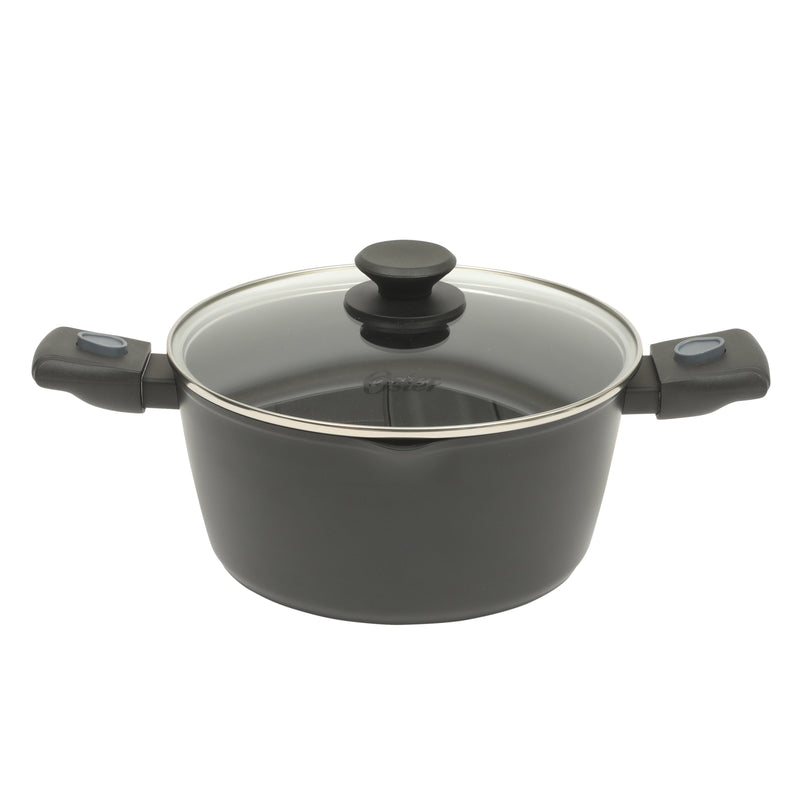 Oster Smarthandle Advance 13pc Forged Aluminum Cookware Combo Set - Ceramic Non-Stick Interior - Induction Base - Detachable Bakelite Handle - Gift Box