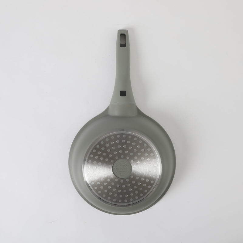 Sur La Table Kitchen Essentials Craft Studio 4pc Aluminum Frying Pan Set - Ceramic Non-Stick Interior - Induction Base - Soft Touch Detachable Handle - Gift Box w/ Remailer (Open Window)