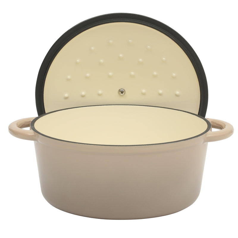 Gibson Home Addlestone 5 qt Enamel Cast Iron Dutch Oven w/ Lid - Round -Stainless Steel Hollow Knob - Color Sleeve