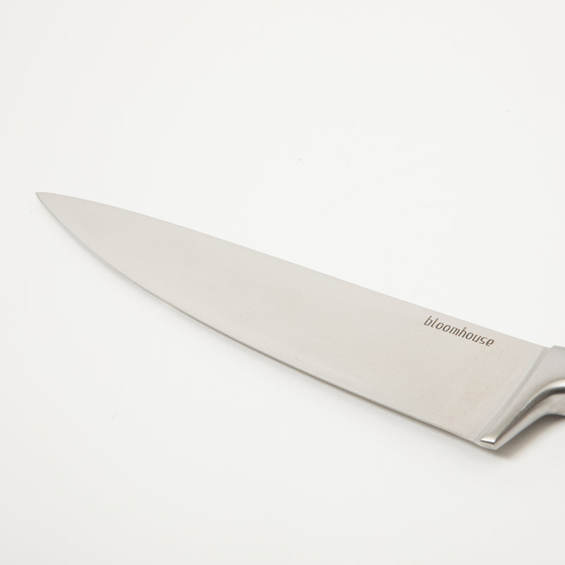 Bloomhouse 8" Stainless Steel Chef Knife - German Steel Blade - Walnut Wood Handle - Mirror Polish - GBX w/ Remailer