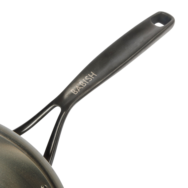 Babish - 5 Qt Saute Pan W/ Glass Lid - Ss Triply - Black Pvd Handle - Ss - Gbx With Remailer