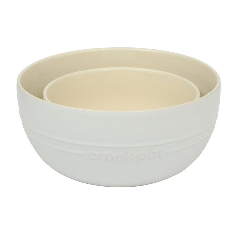 Crock-Pot Artisan 2 pc 9.4" Stoneware Mixing Bowl Set - Color Sleeve