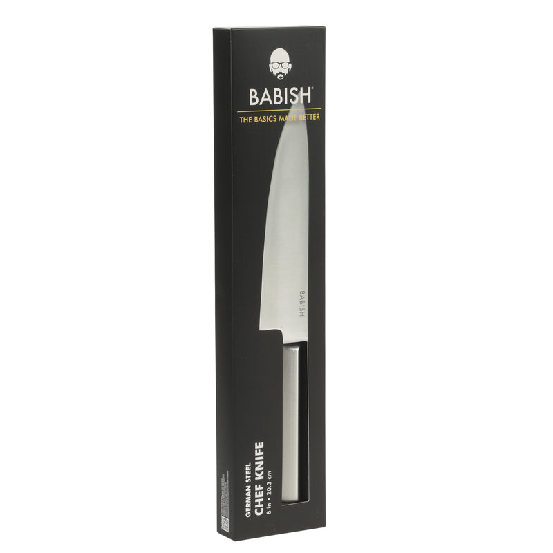 Babish 8" German Steel Chef Knife - Gift Box w/ Remailer