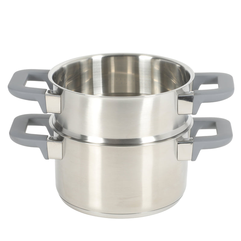 Oster Beauford 2.9qt Stainless Steel Steamer Set - Soft Touch Handle - Gift Box