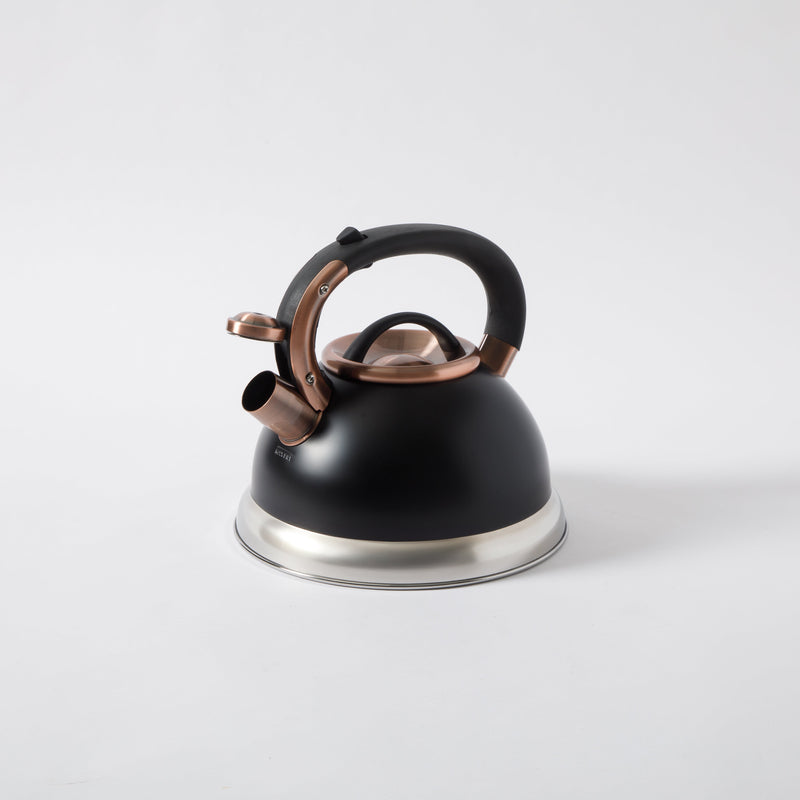 Mr. Coffee Flintshire 2.1 qt Tea Kettle w/ Lid - Brushed - Nylon Antique Copper Plated Lid & Handle - Stainless Steel - Color Sleeve w/ Remailer