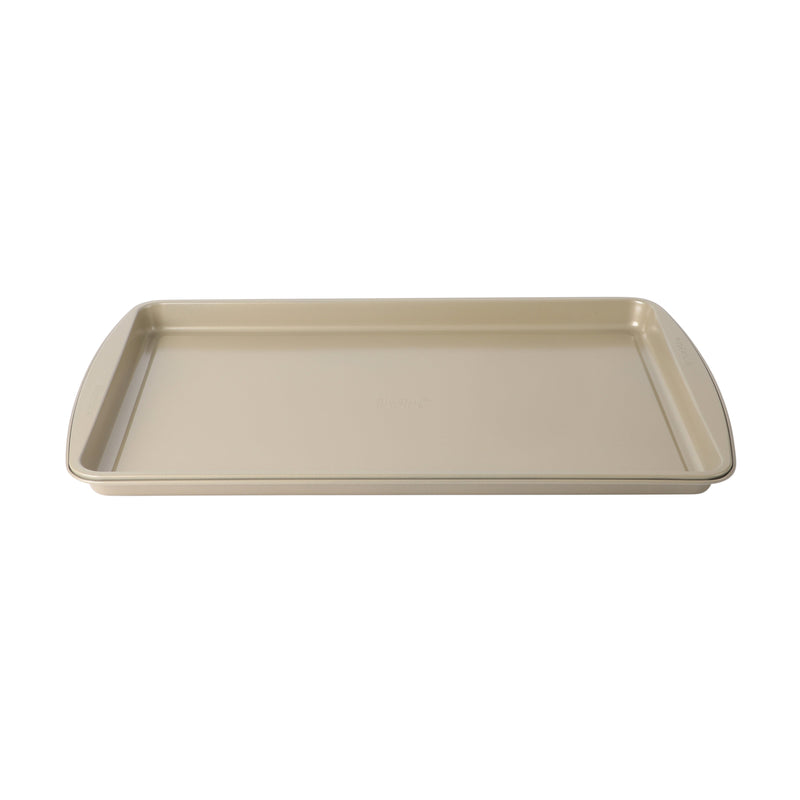 Gibson Home Lyneham 3pc Carbon Steel Cookie Sheet Set - Champagne - Non-Stick - Clam Pack