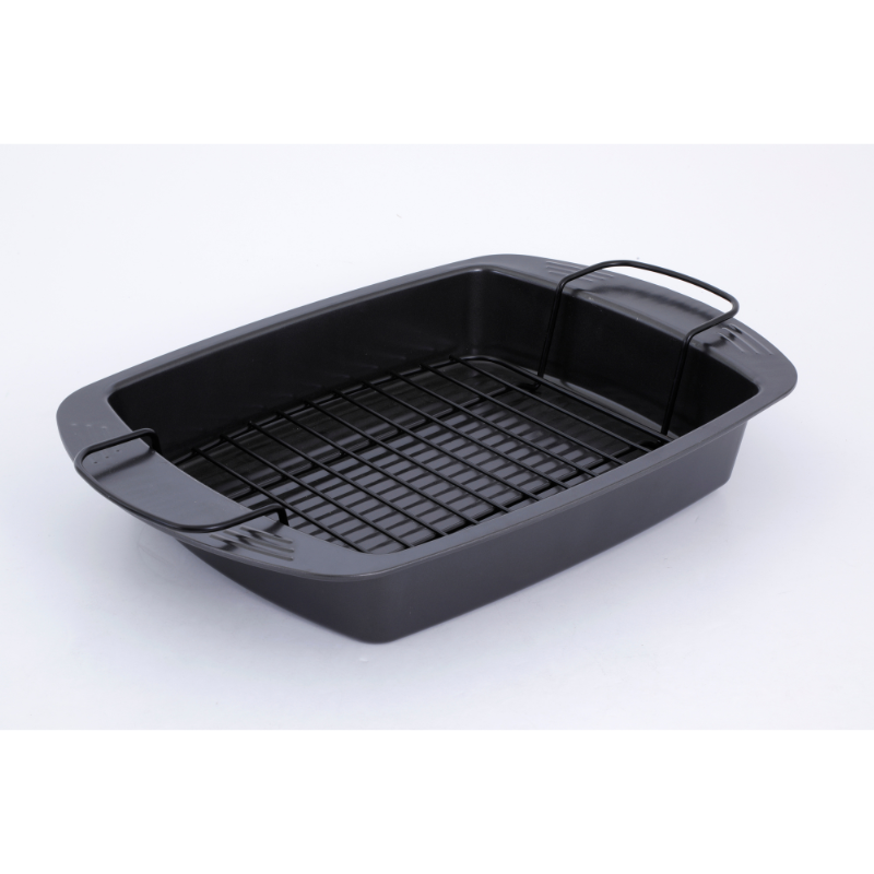 Gibson Home Towerhill 2pc Carbon Steel 18" Roaster w/ Rack (No Handle) - Non-Stick - Color Sleeve