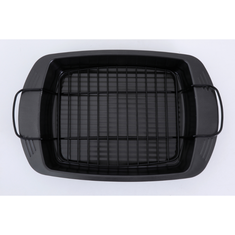 Gibson Home Towerhill 2pc Carbon Steel 18" Roaster w/ Rack (No Handle) - Non-Stick - Color Sleeve