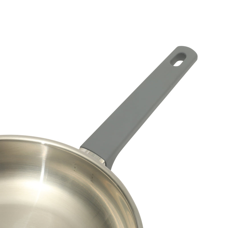 Oster Beauford 8" Stainless Steel Frying Pan - Soft Touch Handle - 5Ply Base - Color Sleeve