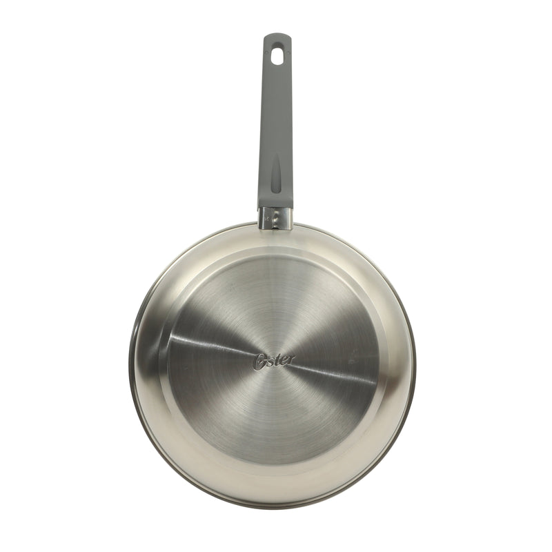 Oster Beauford 10" Stainless Steel Frying Pan - Soft Touch Handle - 5 Ply Base - Color Sleeve