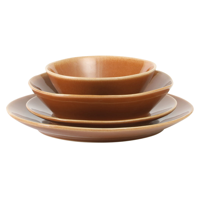 Bloomhouse Montecito Breeze 16pc Double Bowl Dinnerware Set - Reactive Glaze - Stoneware - Gift Box w/ Remailer