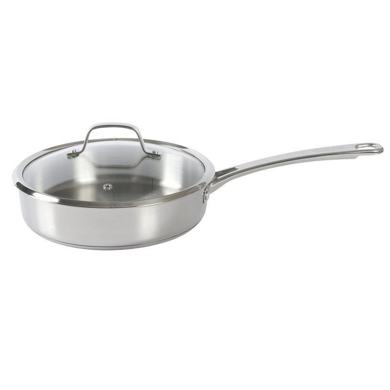 Sur la Table Kitchen Essentials Chef's Deck 10pc Stainless Steel Cookware Set - Polish Ext - Impact Bonded Base - SS Hollow Handle - GBX w/ Remailer