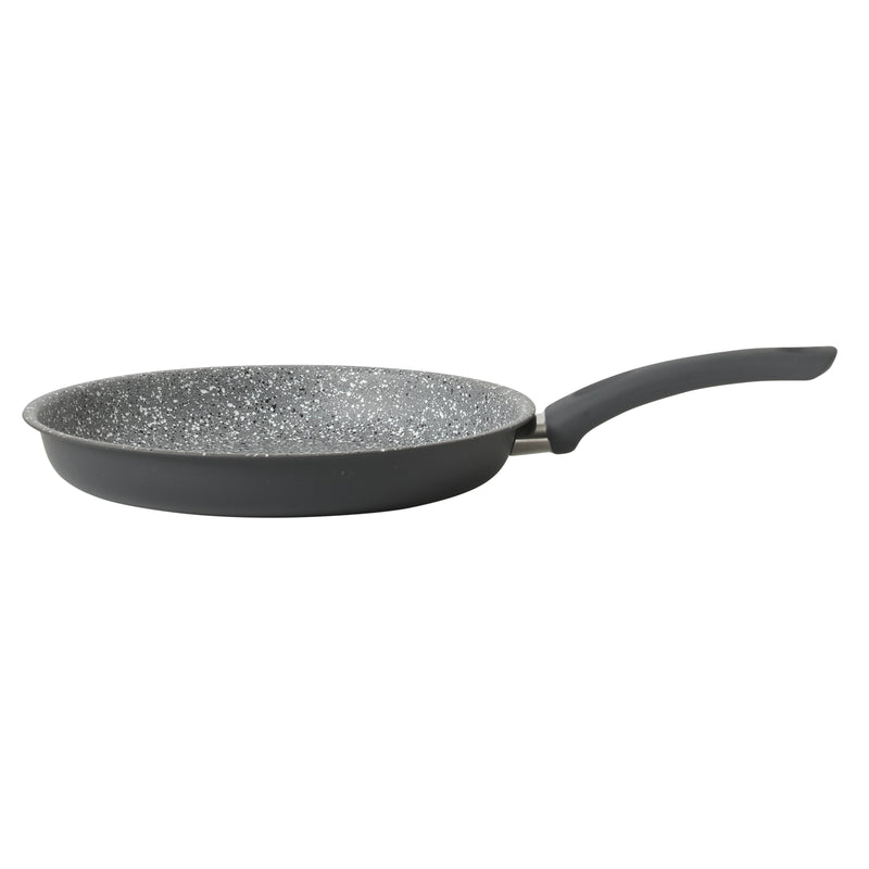 Gibson Home Clipperton 2pc Carbon Steel 11" & 9.5" Frying Pan - Grey Speckle Interior - Matte Charcoal Exterior - Soft Touch Handle - Open Stock Color w/ Label