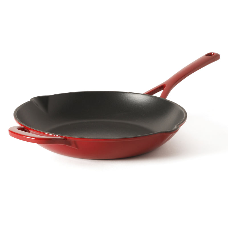 Martha Stewart Gatwick 12" Enameled Cast Iron Skillet - Gray Interior - Round - Color Sleeve w/ RM