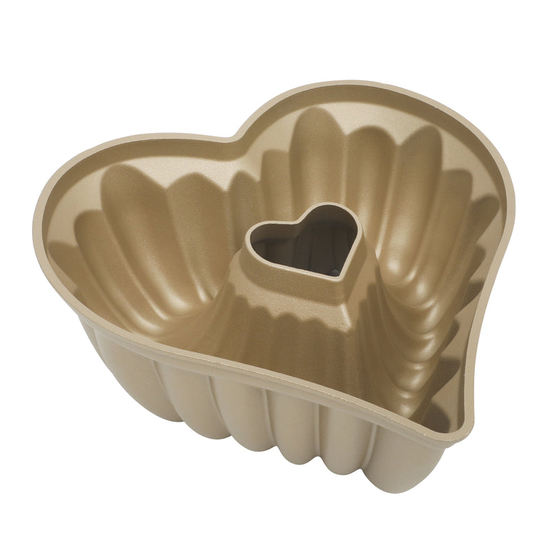 Martha Stewart Festive Holiday 10.25" x 10.75" x 3.9" Cast Aluminum Cake Mold - Heart Shaped - Non-Stick - Color Sleeve