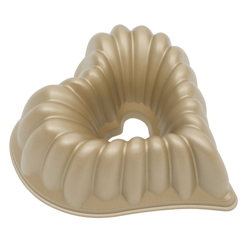 Martha Stewart Festive Holiday 10.25" x 10.75" x 3.9" Cast Aluminum Cake Mold - Heart Shaped - Non-Stick - Color Sleeve