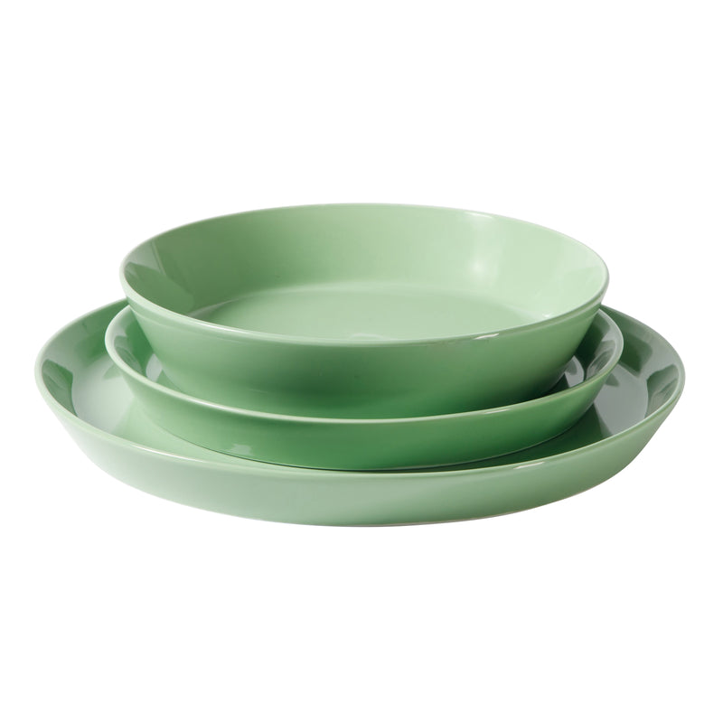 Martha Stewart Everyday Faretta 12pc Dinnerware Set - Round - Solid Color: Sage - Fine Ceramic - GBX w/ RM