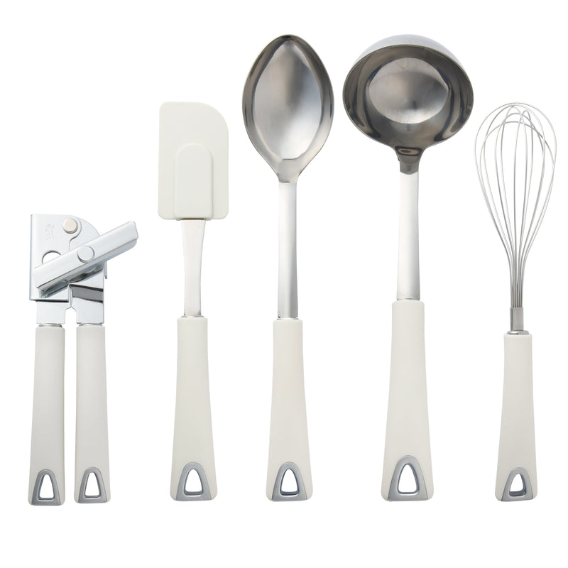 Martha Stewart Everyday Drexler 6pc Stainless Steel Kitchen Tool Set - Linen - Gift Box w/ Remailer